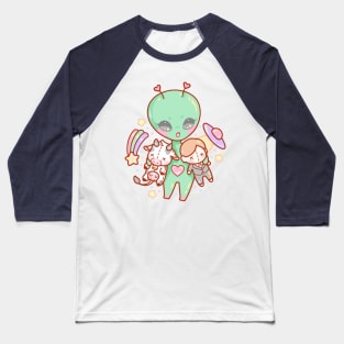 Kawaii Baby Grey Alien Baseball T-Shirt